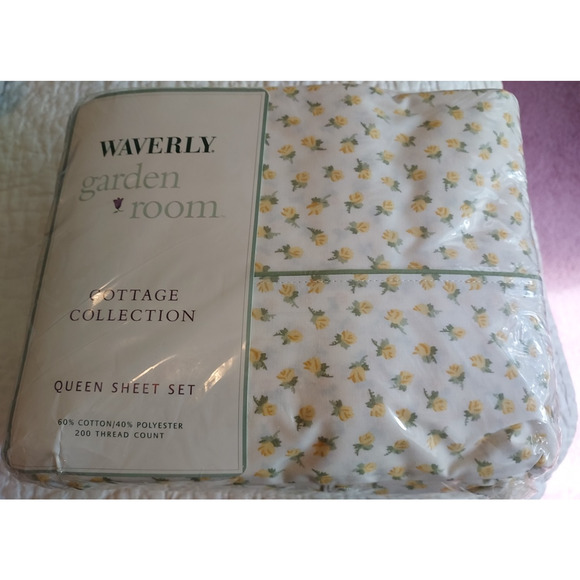 NEW Waverly Garden Room Cottage Collections Queen set Cotton Blend floral NWT - Picture 1 of 8